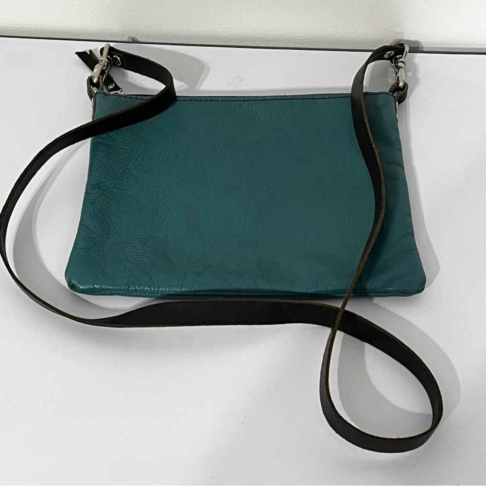Abbie Caplin Town Green Leather Crossbody Bag